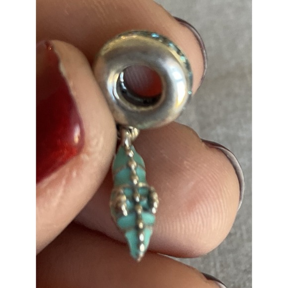 Pandora ALE 925 Sterling Silver Tropical Seahorse Enamel Dangle Charm - Picture 3 of 8